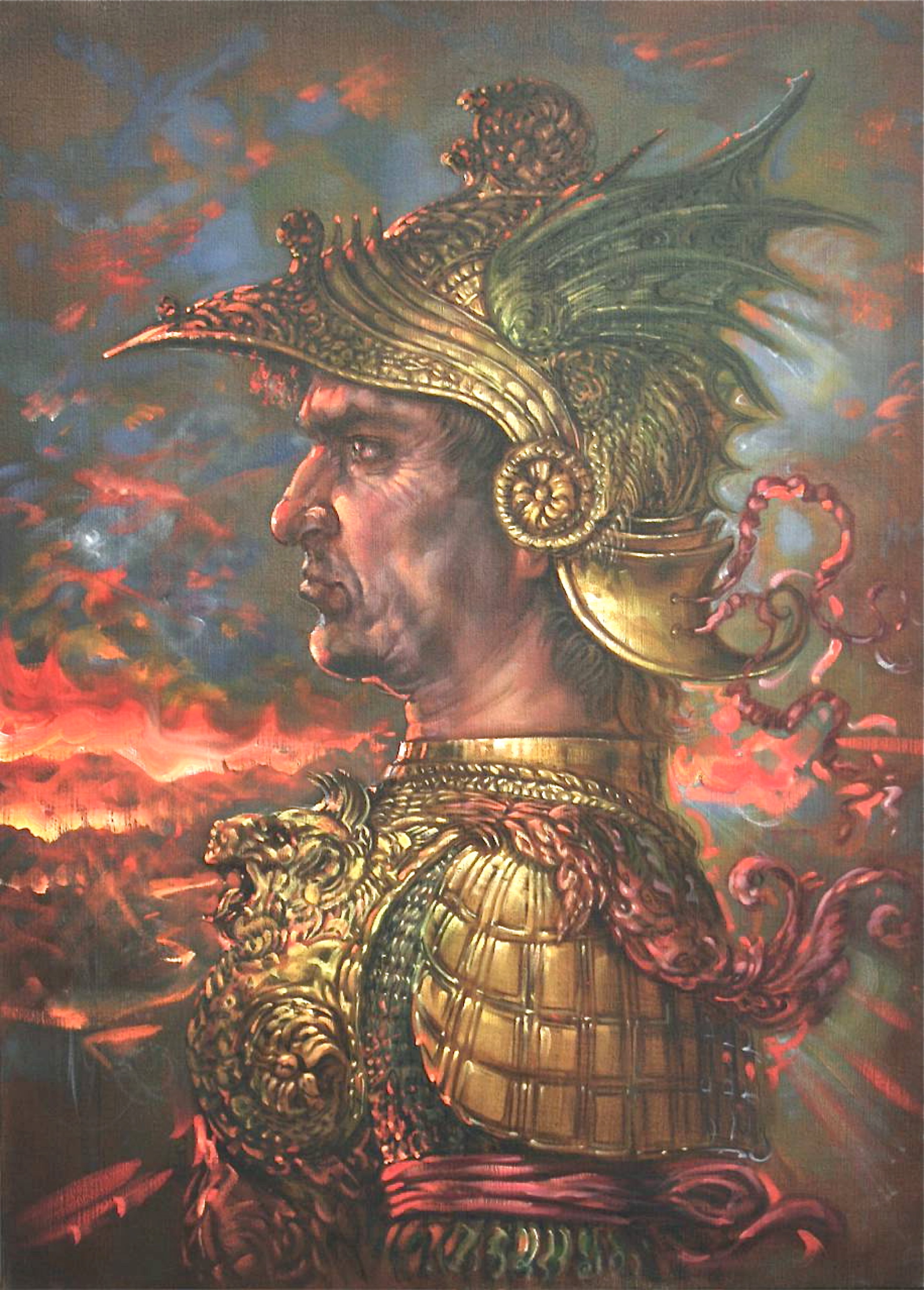 Alexander-Newley-Self-Portrait-as-Leonardos-Warrior