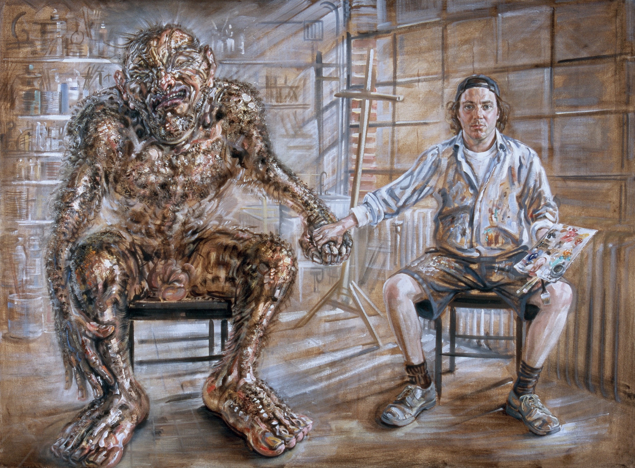 Alexander Newley Self Portrait with Hairy Beast noborder