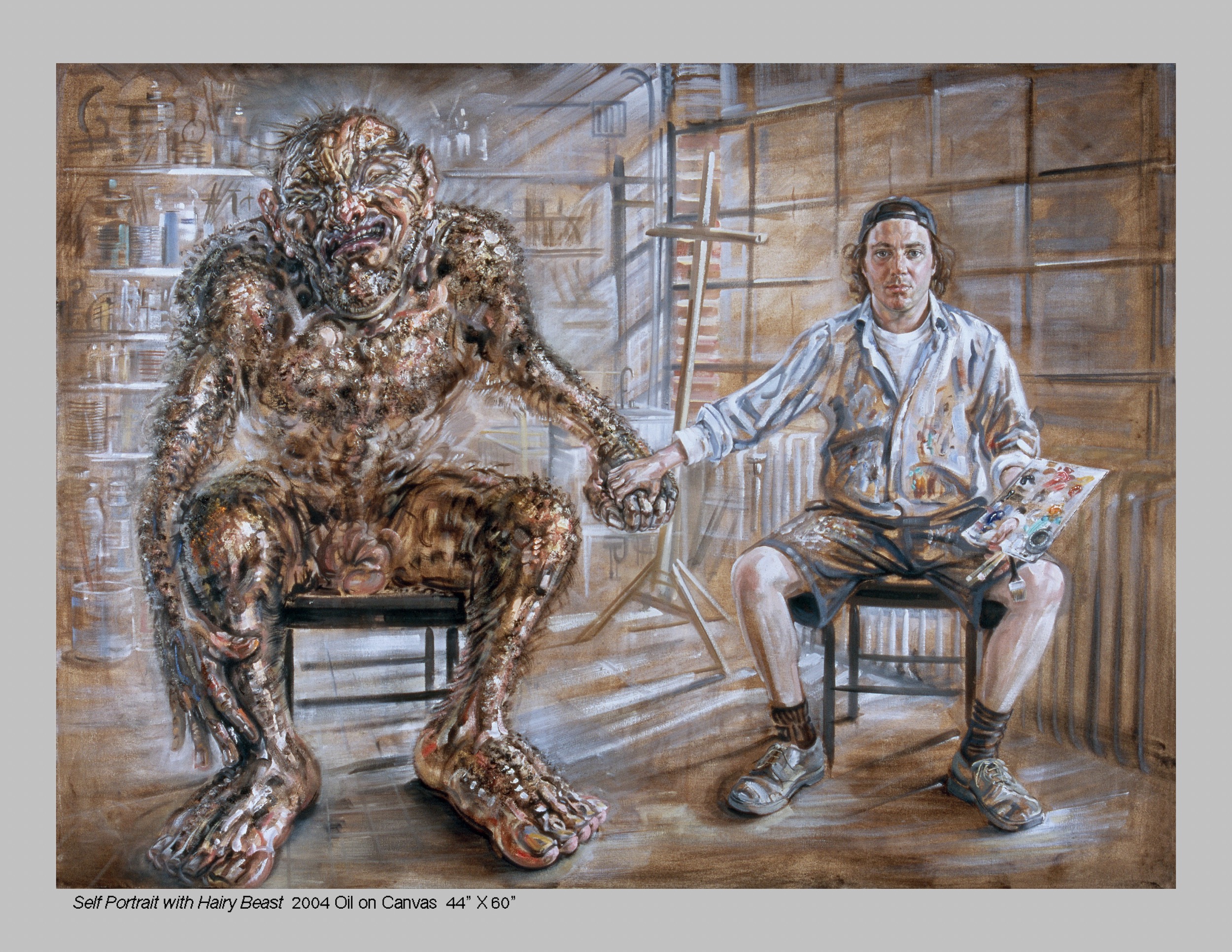 Alexander Newley Self Portrait with Hairy Beast