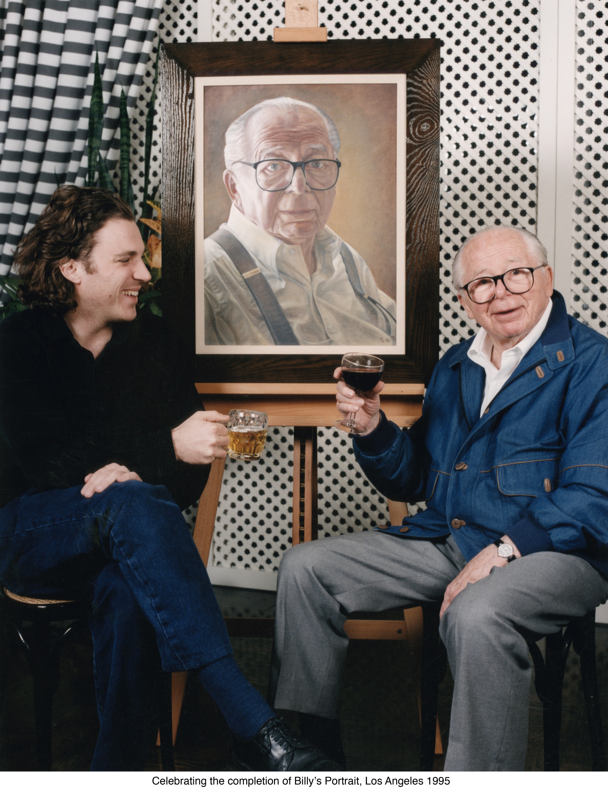 Alexander-Newley-With-Billy-Wilder-and-finished-portrait