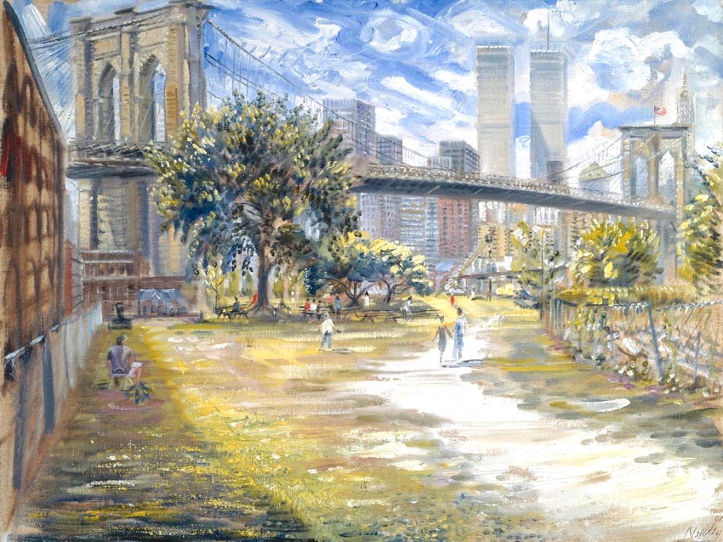 painting alexander newley Brooklyn Bridge