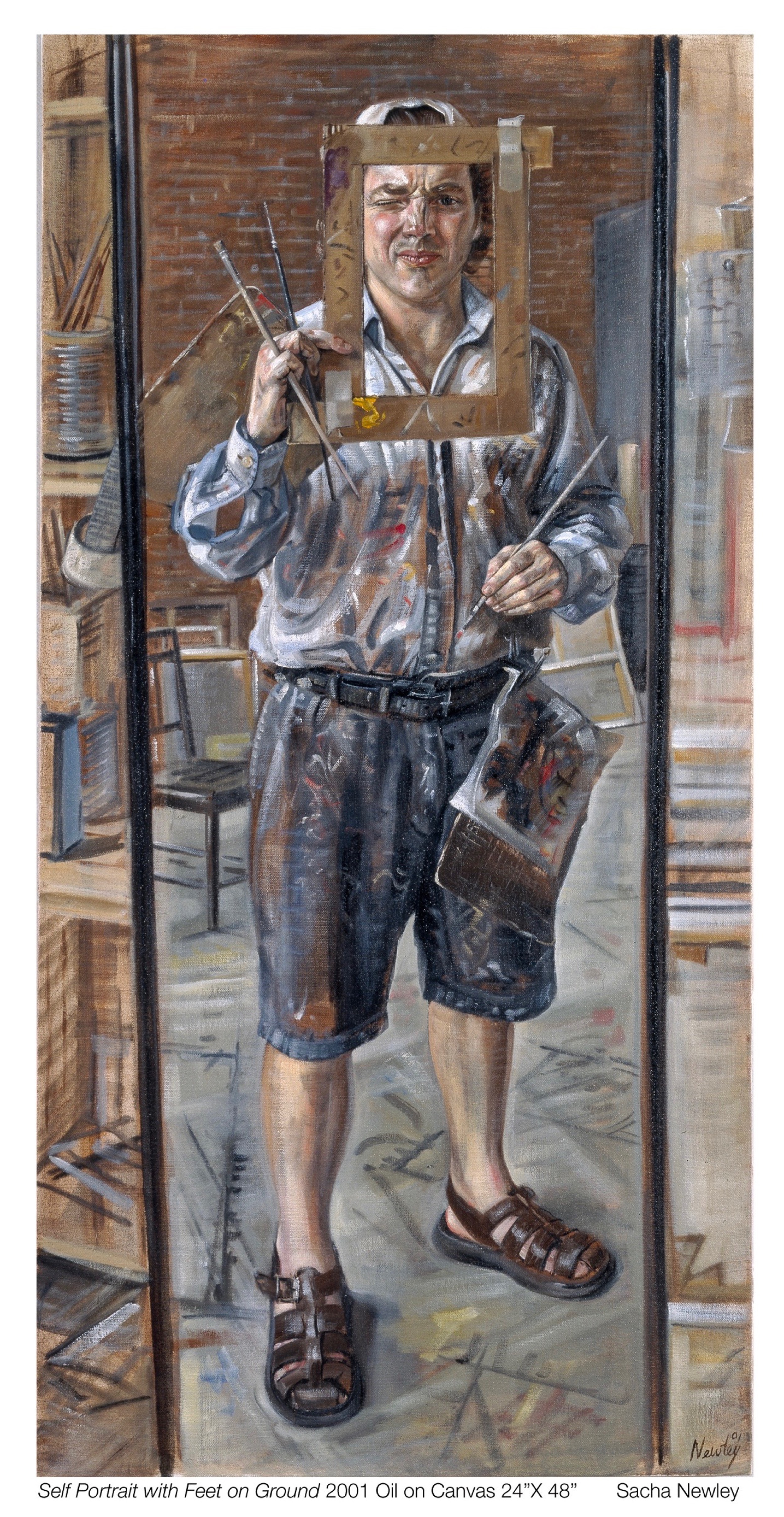painting-alexander-newley-Self-Portrait-with-Feet-on-The-Ground