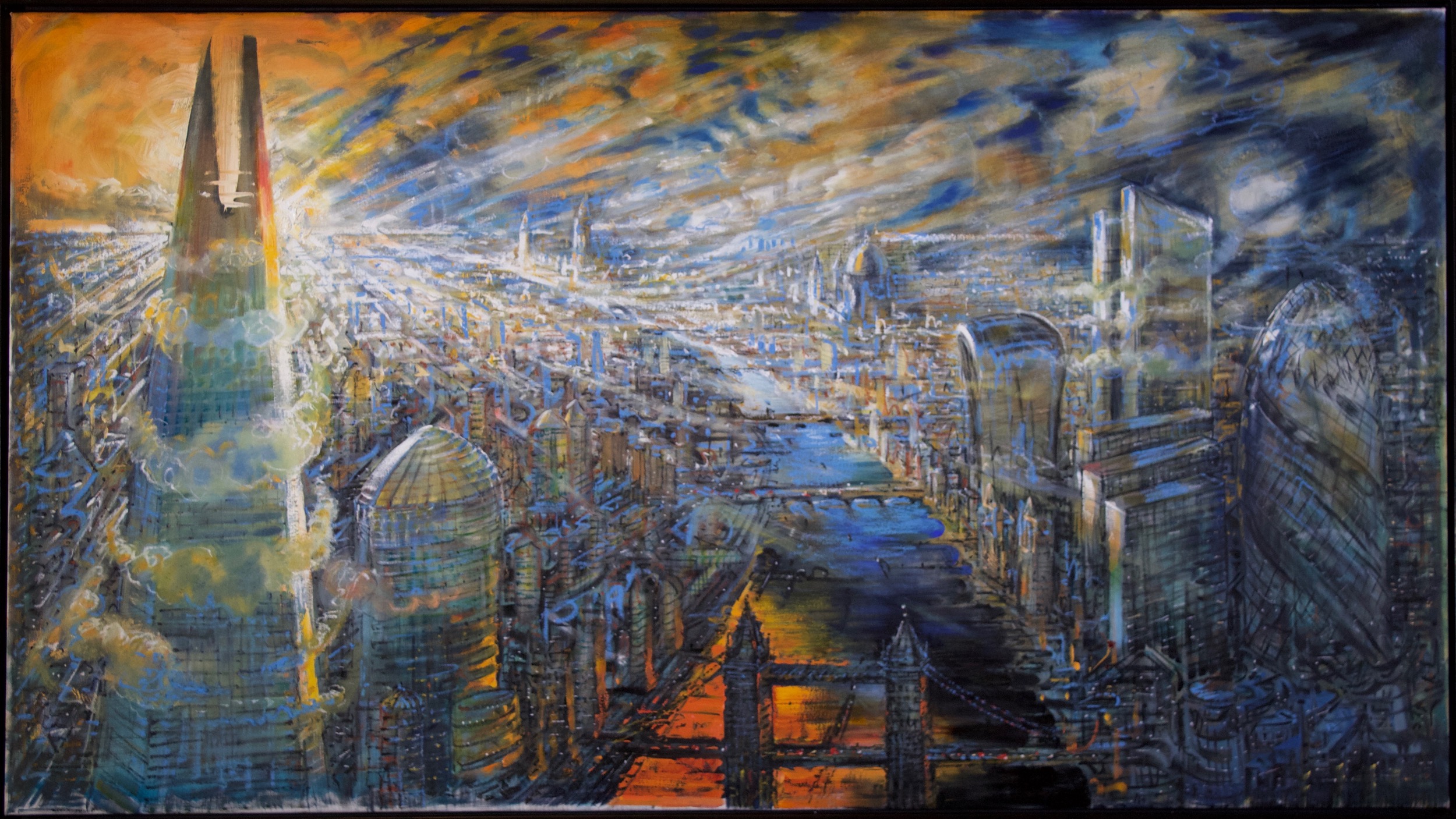 painting alexander newley london skyline shard